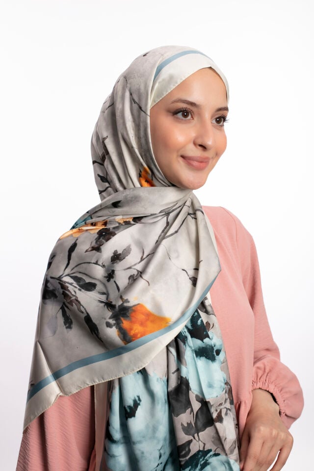 Rayon Şal Çiçekli N-91 Keten Beji