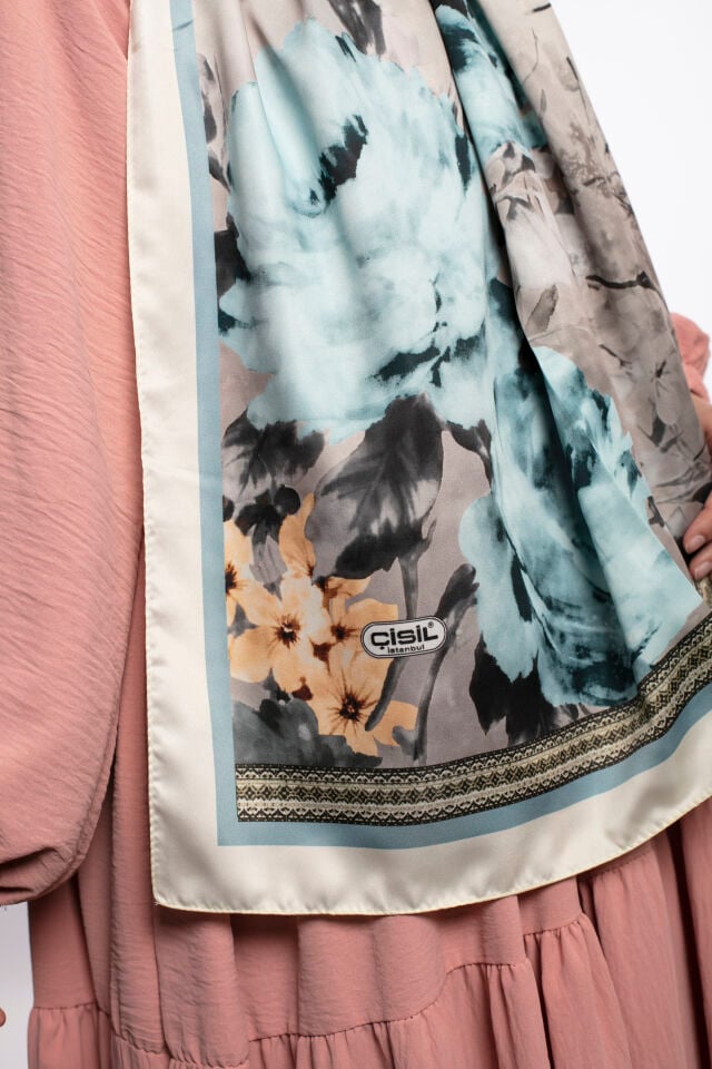 Rayon Şal Çiçekli N-91 Keten Beji